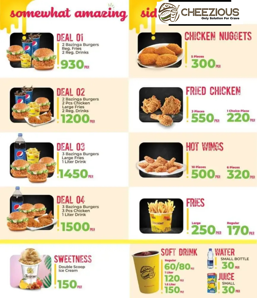 cheezious menu rawalpindi