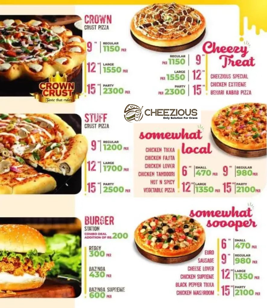 cheezious menu rawalpindi